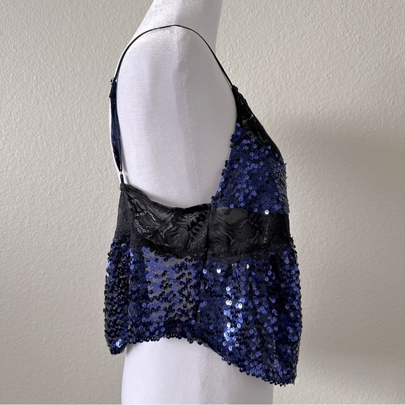 FREE PEOPLE Right Rhythm Sequin Cami in Midnight Combo Sz. S - Picture 14 of 16